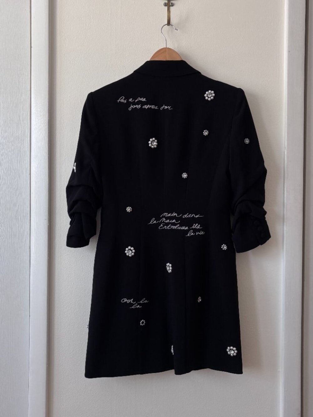 Cinq A Sept Joel Faux Pearl Embellished Mini Blazer Dress - Picture 10 of 11